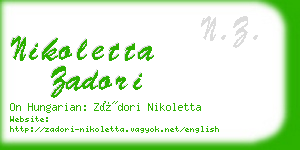 nikoletta zadori business card